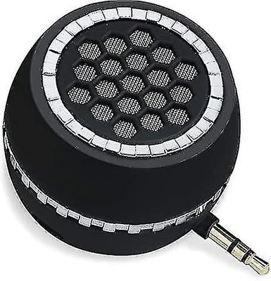 Bærbar høyttaler, minitelefonhøyttaler med 3,5 mm AUX-lydgrensesnitt, lyddokkingstasjon med gjennomsiktig mikro-USB-port for ipad-smarttelefon. (svart
