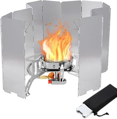 Frusde Komfyr Frontrute, Camp Stove frontruter, 8/10/12 Plater Folding Aluminium Compact Camping Stove frontruter for utendørs 12 Plates