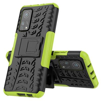 Shockproof rustning sag for redmi note10 pro max med støttefod all inclusive dække grøn rpc1921