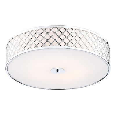 Dar Lighting DAR CIVIC Cylindrical Flush Ceiling Light Stor poleret Chrome, 5x E14