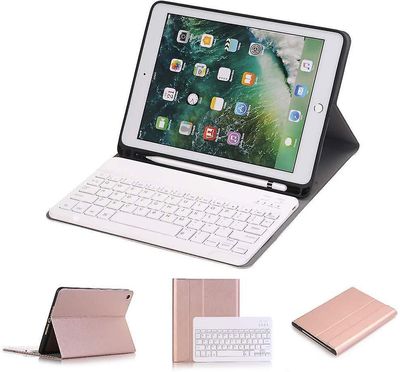 Blessed Velsignet Ipad10.2 Air3 Pro10.5 Pro11 Trådløst Bluetooth-tastatur med beskyttende dækning rosa guld baggrundsbelyst
