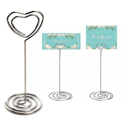 Varychmoo Metal Heart Shaped Table Number Navn Kort Indehavere Party Bryllup Memo Photo Stand Note Klip 10PCS