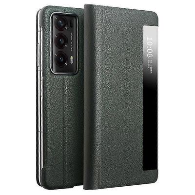 Honor Magic V2 5G aito lehmännahkakotelo Smart View -ikkunan puhelimen kansi