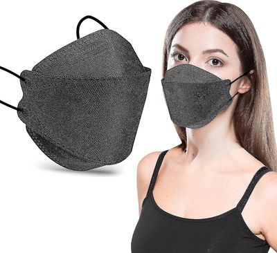 Ffp2-naamio 30kpl Kertakäyttöiset Ffp2-kasvonaamarit En 149:2001+a1:2009 Sertifioitu kalan muotoinen musta värikasvonaamio naisille Miehet 4-kerrok...