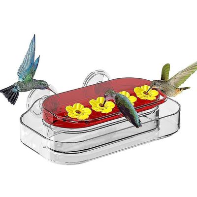 Tianzun Vindu Hummingbird Feeder, 4 Feeding Ports for utendørs hengende, lett å rengjøre og fylle på