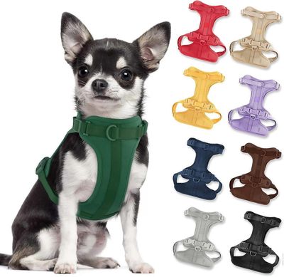 SQCLV No Pull kevyt koiran valjaat: säädettävä kestävä hengittävä verkko lemmikkieläinten liivivaljaat pehmeällä ja mukavalla tyynyllä, pienelle ke...