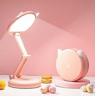 LED-bordlampe Nuttet bordlampe Pink bordlampe, 8 lysstyrke foldbar lille bordlampe, bærbar børnebordslampe