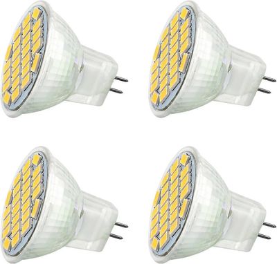 4kpl Mr11 Gu4 12v Led 3w Cool White 6000k,350lm,120 35mm Mr11 30w Vastaava halogeeni,ac Dc 24v 12v Gu4 Led[energialuokka A+]