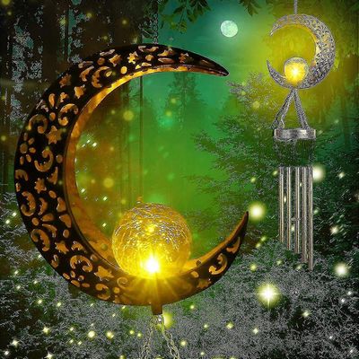 Led-aurinkotuulikellot kevyt ulkometalli aurinkovalot puutarhapihan kodin sisustus