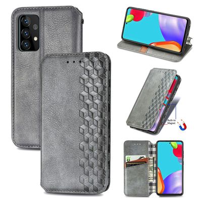 Gangxun Sag til Samsung Galaxy A52 5g/4g Flip Cover Tegnebog Flip Cover Tegnebog Magnetisk Beskyttende Handytasche Sag Etui - Grå