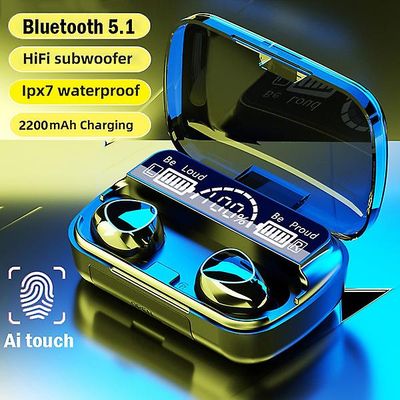 Tws Bluetooth 5.1 Øretelefoner Opladningsboks Trådløs hovedtelefon 9d Stereo Sport Vandtætte ørepropper Headset med mikrofon