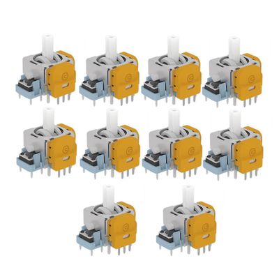 10 stk for Switch Pro joysticks Hall elektromagnetiske høypresisjons justerbare joysticks Gul