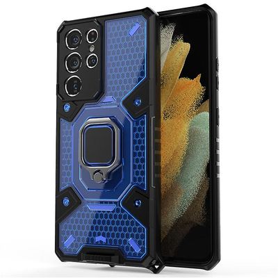 Stødsikker rustning sag for Samsung note10 plus med støttefod all inclusive dække blå rpc121