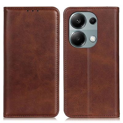 Xiaomi Redmi Note 13 4G jaettu nahkakotelo magneettinen suljin puhelimen kannen katseluteline kahvi