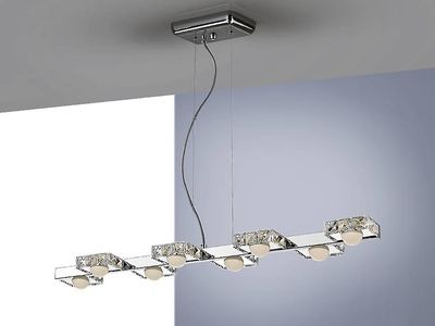 Schuller Lighting Schuller Suria - Integreret LED 8 Light Crystal Bar Loft Vedhæng Chrome