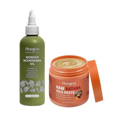 Raw Batana Oil for Hair Growth Set - Kylmäpuristettu päänahan naamio ja Wonder Growth Oil Serum, paksut ja vahvat luonnolliset hiukset miehille ja ...