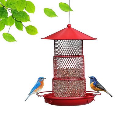 Tianzun Hummingbird-syöttölaite, 3-tasoiset sisäänvedettävät metalliset lintujen syöttölaitteet ulkona roikkuvaan, oravankestävään lintujen syöttöl...