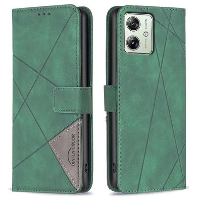 For Motorola Moto G54 5g etui påtrykt skinnstativ telefondeksel Grønn