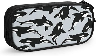 Kerota Penaali Killer Whale Print, suuri kapasiteetti Suuri pussikynän pidike Koulutarvikkeet Paperitavarat Säilytys Järjestäjä toimisto-opiskelija...