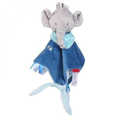 Qian Blue Animal Teether beroligende håndklæde dukke, Baby Hair Hot Legetøj