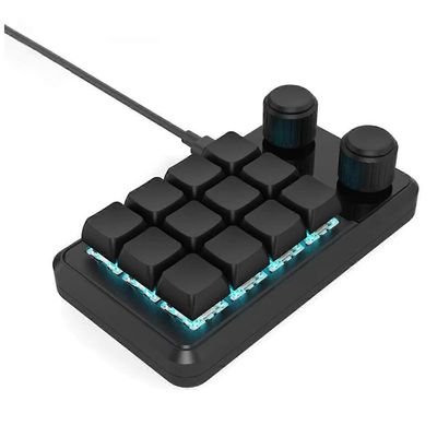 Ohjelmointi Makro Mukautettu langallinen näppäimistö RGB 12 -näppäin Kopioi liitä-painike Mini Gaming Keypad Hotswap Macropad musta