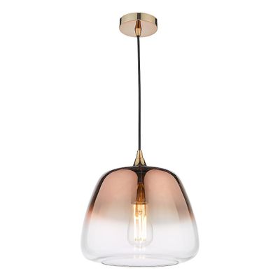 Dar Lighting Klaxon vedhæng Loft Lys Ombre kobber glas