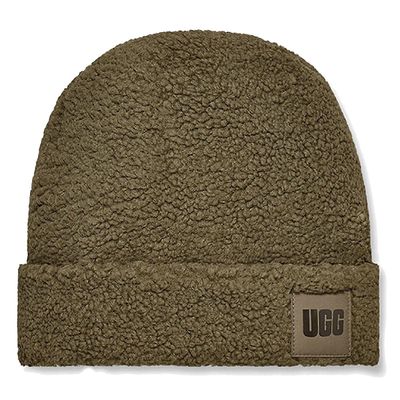 UGG Sherpa Cuff Beanie Unisex Hat i Olive Oliven One Size