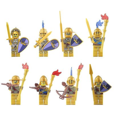 Manchalk 8pcs Golden Knight montering Lilliputian medieval Knight montering leketøy