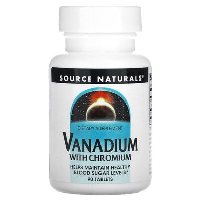 Source Naturals Lähde Naturals, vanadiini kromilla, 90 tablettia