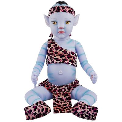 DUqi Lysende Avatar Gjenfødt Dukke for Baby Room Dekorasjon Tilbehør Bionic Gjenfødelse Soft Garden Home Decor Rekvisita 30cm open eyes boy