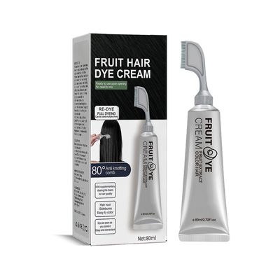 Frukt hårfargestoff krem, lett kam-i hårfarge Ingen blanding med kamapplikator, ingen falming vaske hårfarge, for menn kvinner styling - 80g 2 stk ...