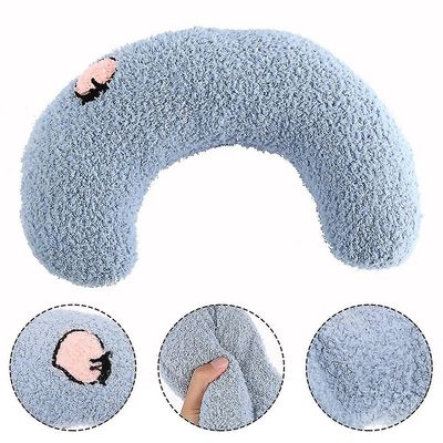 Shinestar Soft Dog Bed Beroligende puter Pet Neck Pillow For Puppy Ultra Soft Fluffy Pet Beroligende Toy Half Donut Cuddler Blå