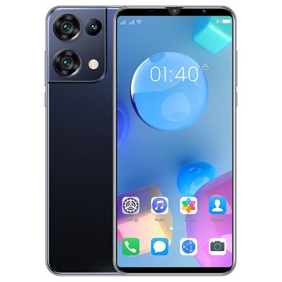 Ny R9 mobiltelefon 5.5inch HD-skærm Smartphone 64mp 4800mah 4GB Ram 64GB Rom Android12 ansigtsgenkendelse sort