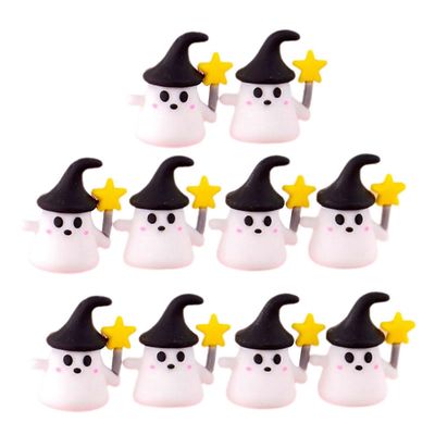 10 kpl Halloween joulu silikonikynäkorkit pureskelunkestävä silikonikynän kärkisuoja lapsen opiskelijapalkinnolle valkoinen aave