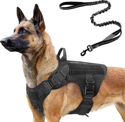 Taktiset koiravaljaat ja 4 jalan benjihihna sotilaskoiran varustesarja suurille keskikokoisille koirille metsästyskoulutukseen