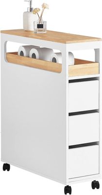 SoBuy SoOsta kylpyhuoneen wc-paperirullapidike, BZR54-W Valkoinen 23x65x82cm