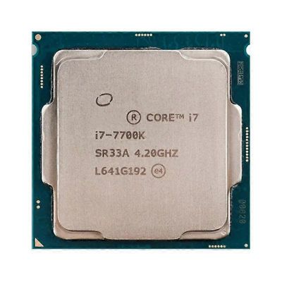Core i7-7700K -suoritin - kanta LGA 1151 4 ydintä, 8 säiettä, 4,2 GHz, 8 Mt, L3-välimuisti, 91 W.