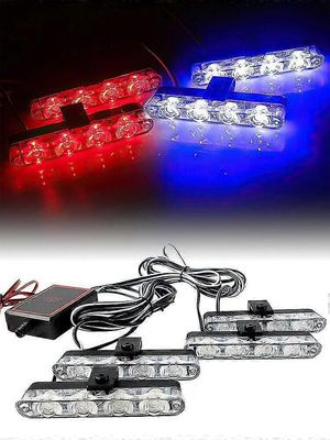 16 LED punainen sininen auton strobe salamavalo 12V poliisin varoitus vilkkuva lamppu + kaukosäädin