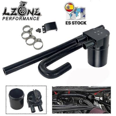 Lzone - musta alumiiniseoksesta valmistettu reserviöljysäiliö jäähdyttimen letkulla bmw N54 335i 135i e