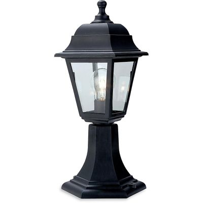 Firstlight Lighting Firstlight Oslo - 1 Light Pedstal Lantern - Søjle Sort Harpiks IP44, E27