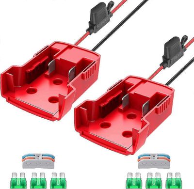Sähköpyöräsovitin Milwaukee M18 -akkuiselle 18V muuntimelle sulakkeilla ja johtoliittimillä 2 pakkausta 2 kpl