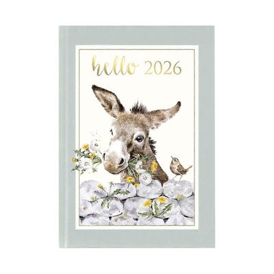 Wrendale Designs Donkey Design Hello 2026 pieni päiväkirja