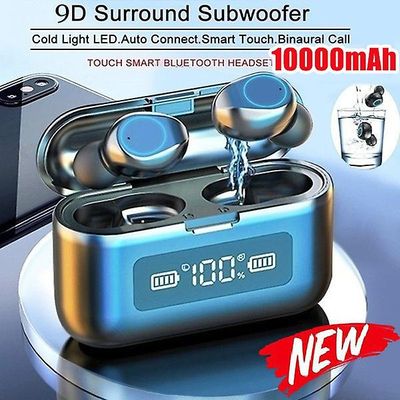 2021 Nyt 9d Hifi Bluetooth 5.0 Cvc8.0 Støjreduktion Stereo Trådløst Tws Bluetooth-headset Led Display Headset Vandtætte dobbelthovedtelefoner med s...