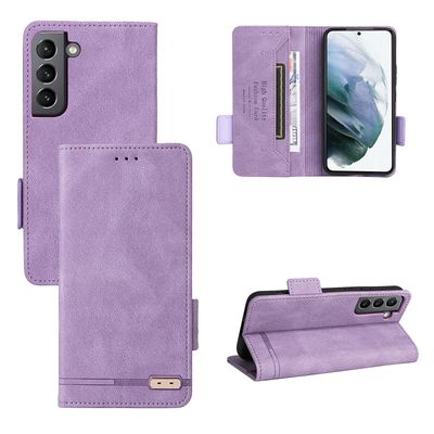 Gangxun Etui til Samsung Galaxy S22 5g læderetui Folio Flip med kreditkortspor Etui Coque Lilla
