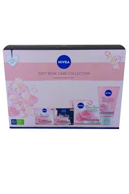 Nivea Soft Rose Care vartalohemmotteleva ihonhoitosetti päivävoide, yövoide, MU poista, pese 150ml