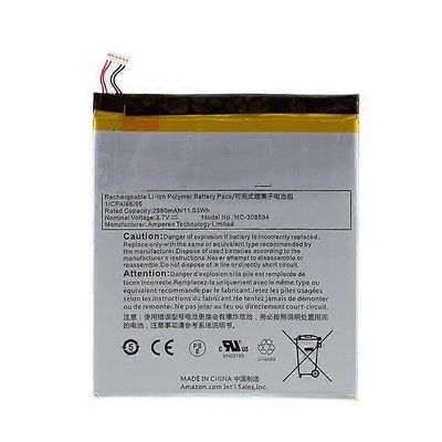 Kokoonpano 3.7 V 2980 mAh 11.03 Wh akun vaihto (ilman LOGOA) Yhteensopiva Amazon Kindle Fire 7 5. sukupolven SV98LN MC-308594 kanssa Monivärinen