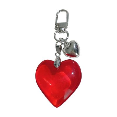 Kaunis sydän lisävaruste muodikas avaimenperä seos rakenne sydän avaimenperät sopivat juhliin ja vapaa-ajan asuihin punainen