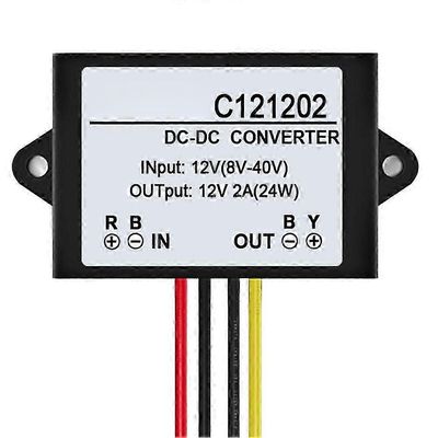C121202 DC 12V - DC 12V 2A vedenpitävä jännitteensäädin- ja vakautinsovitin P2025011017 Kuvana