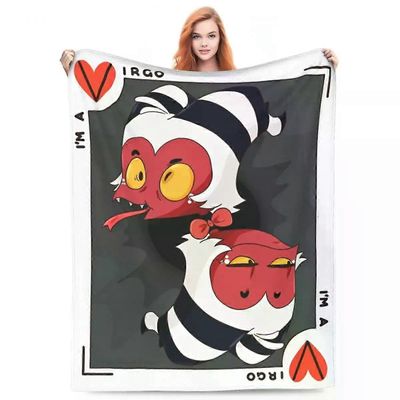 Kerota Olen Neitsyt Moxxie Helluva-Boss Peitot Flanelli Tekstiili Sisustus Monitoiminen Pehmeä Heittopeitto vuodevaatteille Toimistomatto 125x100cm