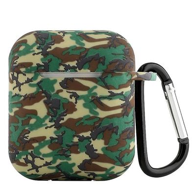 Coosilo Øretelefon Camouflage Taske Silikone Protector Cover Skin Gave Til Airpods Army grøn